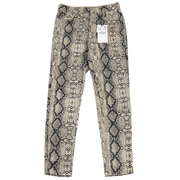 NWT ZARA High Rise Skinny Pant Size 6 Python Print - Picture 2 of 8